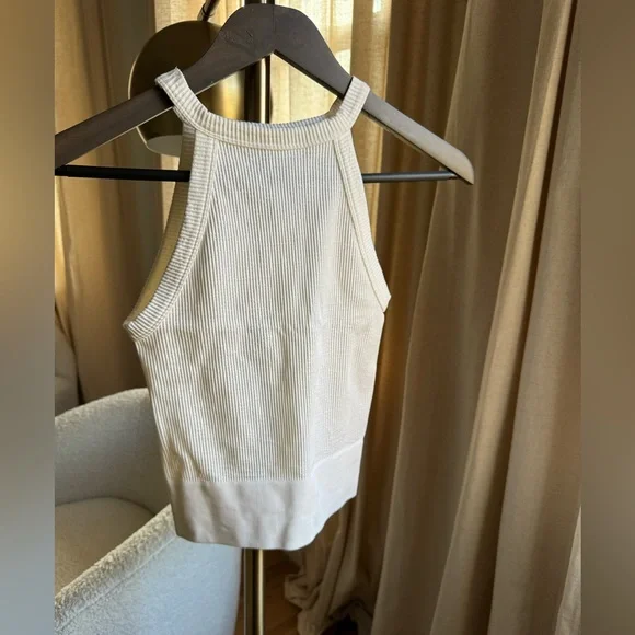NWOT Intimately Free People White Ribbed Halter Neck Top | XS - S - Picture 3 of 6
